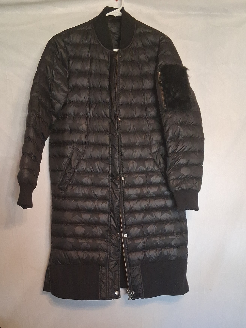Jocelyn Long Quilted Black Puffer Coat - Women's Size Small